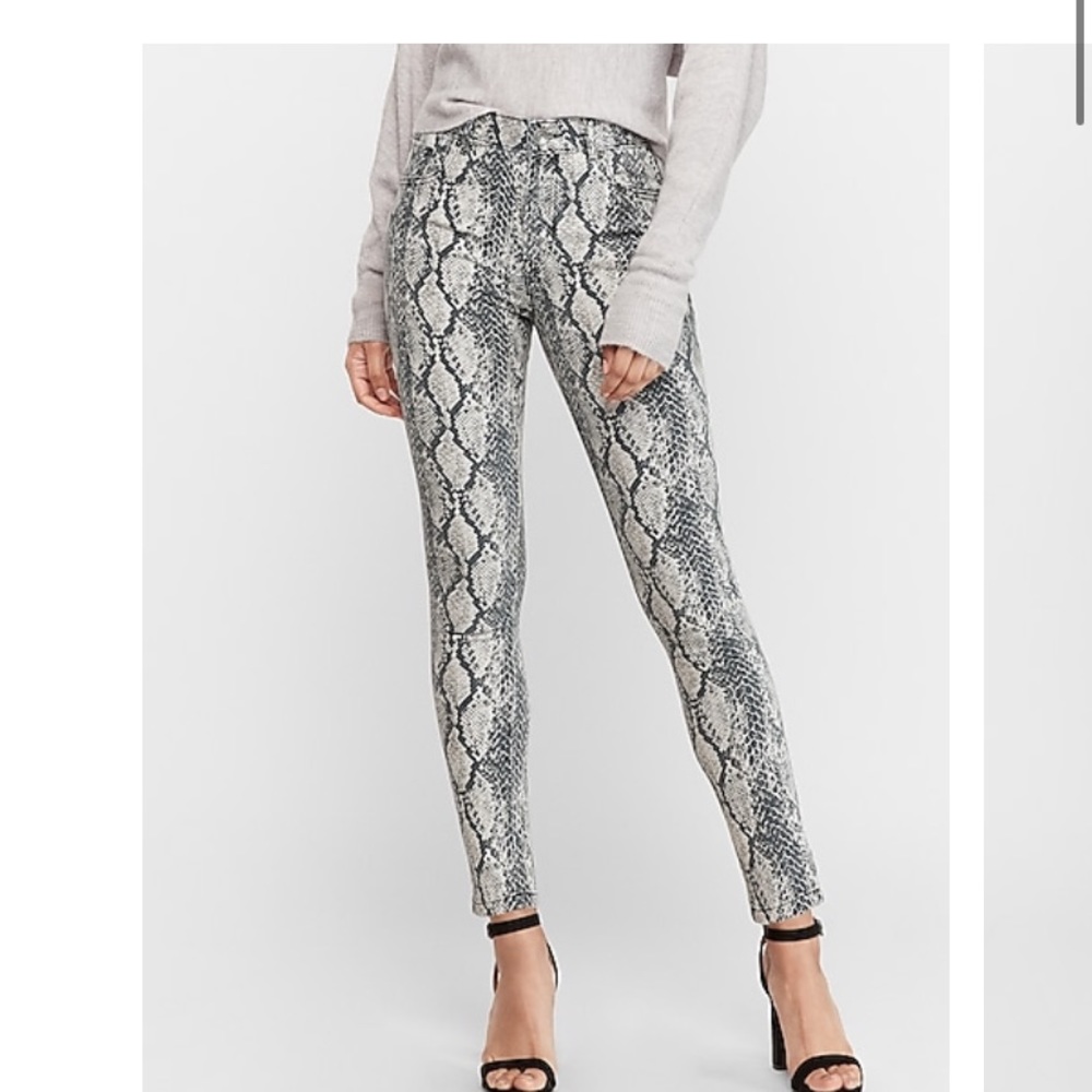 Nanette Lepore HighWaisted Snake Ankle Skinny Jean